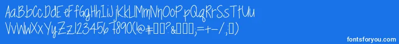 SpringtimeBlues-fontti – valkoiset fontit sinisellä taustalla