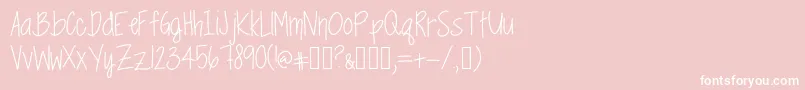 Fonte SpringtimeBlues – fontes brancas em um fundo rosa