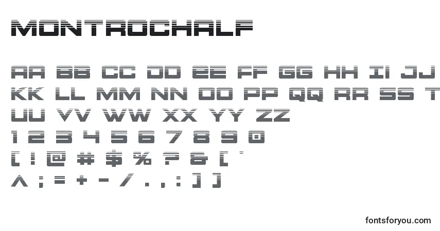 Montrochalf Font – alphabet, numbers, special characters
