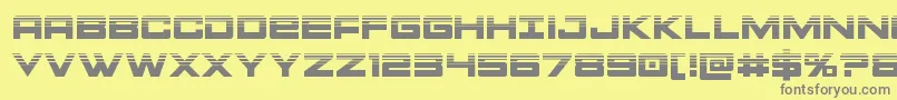 フォントMontrochalf – 黄色の背景に灰色の文字