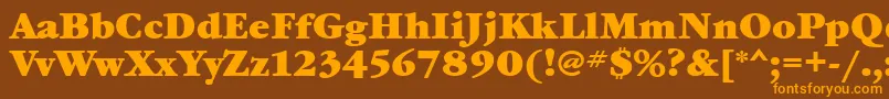 GaramondbooktttBold-Schriftart – Orangefarbene Schriften auf braunem Hintergrund