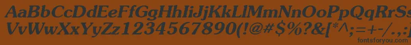 SouvenirBoldItalic Font – Black Fonts on Brown Background