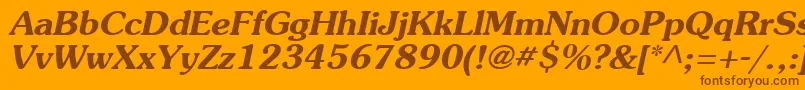 SouvenirBoldItalic Font – Brown Fonts on Orange Background