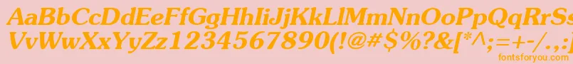 SouvenirBoldItalic Font – Orange Fonts on Pink Background