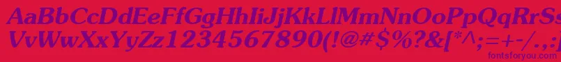 SouvenirBoldItalic Font – Purple Fonts on Red Background