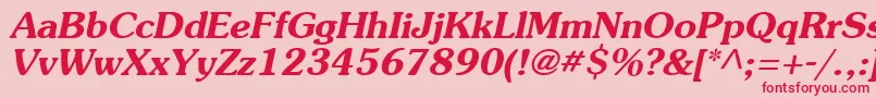 SouvenirBoldItalic Font – Red Fonts on Pink Background