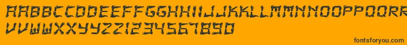 FluidLcd Font – Black Fonts on Orange Background