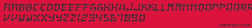 FluidLcd Font – Black Fonts on Red Background