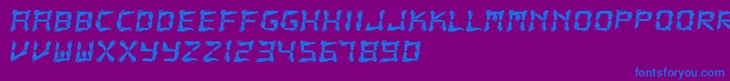 FluidLcd Font – Blue Fonts on Purple Background