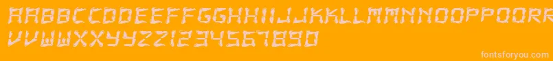 FluidLcd Font – Pink Fonts on Orange Background