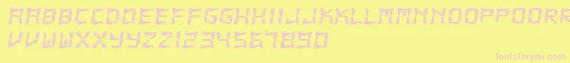FluidLcd Font – Pink Fonts on Yellow Background