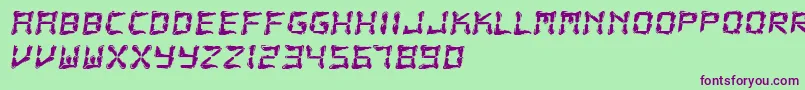 FluidLcd Font – Purple Fonts on Green Background