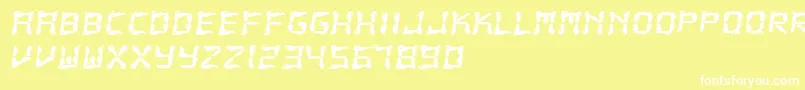 FluidLcd Font – White Fonts on Yellow Background