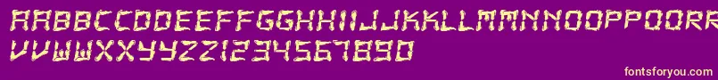 FluidLcd Font – Yellow Fonts on Purple Background