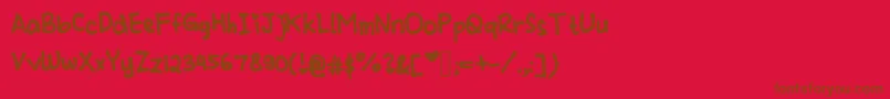 Cindyyobold Font – Brown Fonts on Red Background