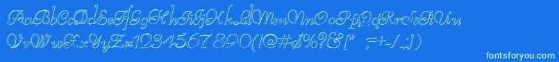 ReliantBeveled Font – Green Fonts on Blue Background