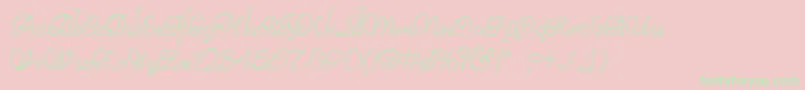 ReliantBeveled-Schriftart – Grüne Schriften auf rosa Hintergrund