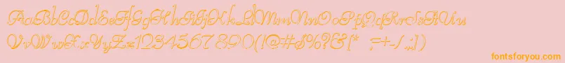 ReliantBeveled Font – Orange Fonts on Pink Background