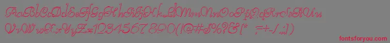フォントReliantBeveled – 赤い文字の灰色の背景