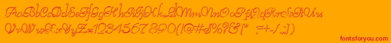 ReliantBeveled Font – Red Fonts on Orange Background