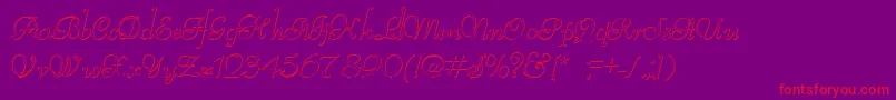 ReliantBeveled Font – Red Fonts on Purple Background