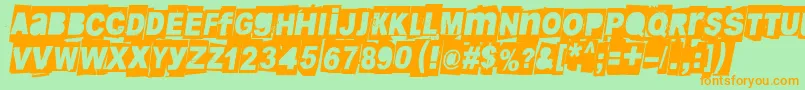 Blankblizzkriegi Font – Orange Fonts on Green Background