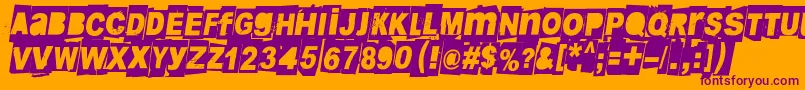 Blankblizzkriegi Font – Purple Fonts on Orange Background