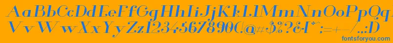 GlamorExtendeditalic Font – Blue Fonts on Orange Background