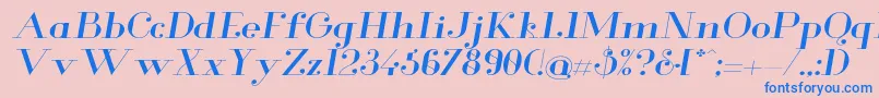 GlamorExtendeditalic Font – Blue Fonts on Pink Background