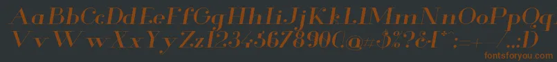 GlamorExtendeditalic-fontti – ruskeat fontit mustalla taustalla
