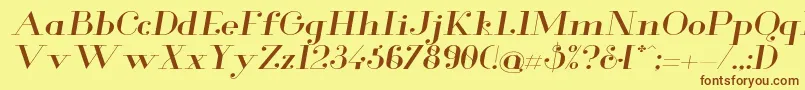 GlamorExtendeditalic Font – Brown Fonts on Yellow Background