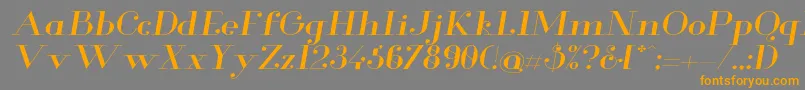 GlamorExtendeditalic Font – Orange Fonts on Gray Background