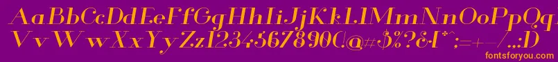 GlamorExtendeditalic Font – Orange Fonts on Purple Background