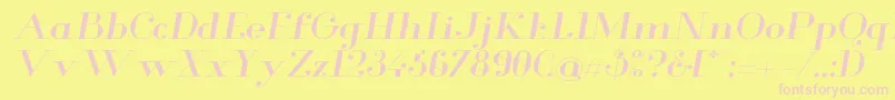 GlamorExtendeditalic Font – Pink Fonts on Yellow Background