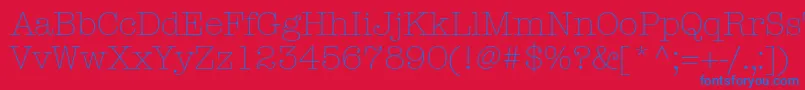 AmericantypewriterstdLight Font – Blue Fonts on Red Background