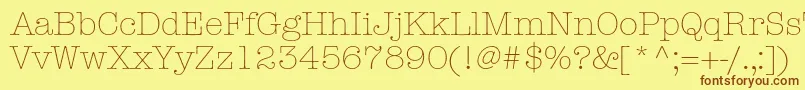 AmericantypewriterstdLight Font – Brown Fonts on Yellow Background