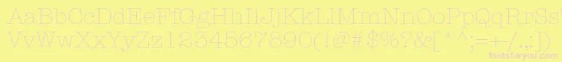 AmericantypewriterstdLight Font – Pink Fonts on Yellow Background