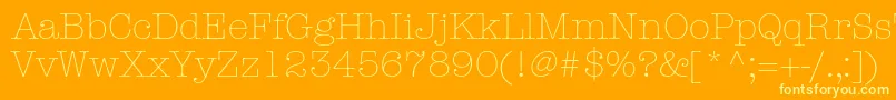 AmericantypewriterstdLight Font – Yellow Fonts on Orange Background