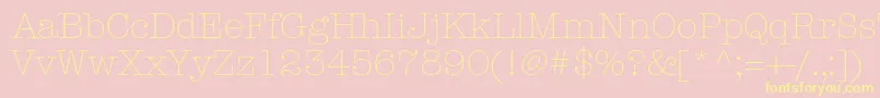 AmericantypewriterstdLight Font – Yellow Fonts on Pink Background