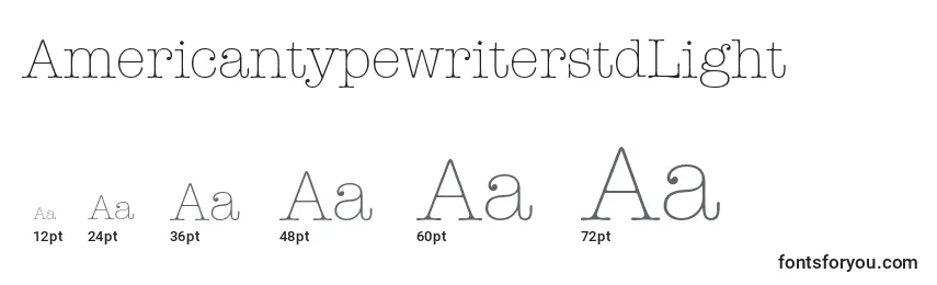 Размеры шрифта AmericantypewriterstdLight