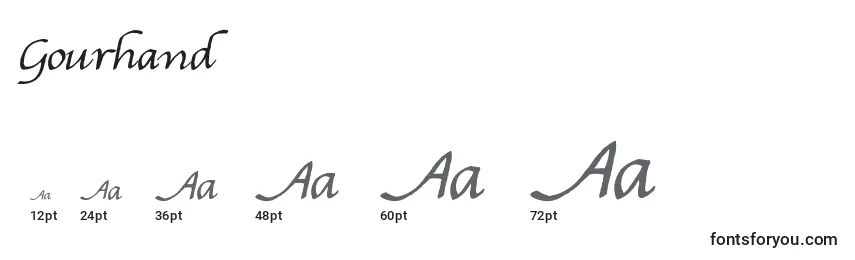Размеры шрифта Gourhand