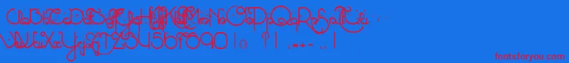 AtlasEternal78Star Font – Red Fonts on Blue Background