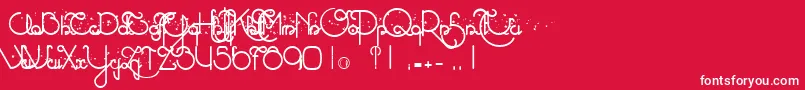 AtlasEternal78Star-Schriftart – Weiße Schriften auf rotem Hintergrund