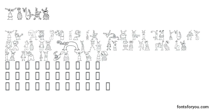 Czcionka Aliet – alfabet, cyfry, specjalne znaki