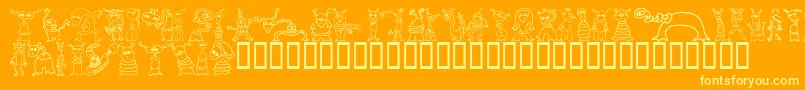 Aliet Font – Yellow Fonts on Orange Background