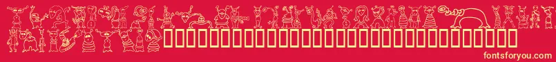 Aliet Font – Yellow Fonts on Red Background