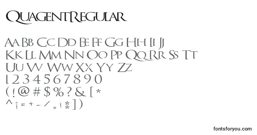 Schriftart QuagentRegular – Alphabet, Zahlen, spezielle Symbole