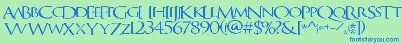 QuagentRegular Font – Blue Fonts on Green Background