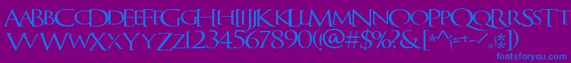 QuagentRegular Font – Blue Fonts on Purple Background