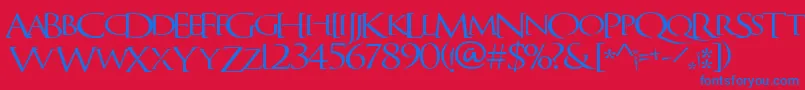 QuagentRegular Font – Blue Fonts on Red Background